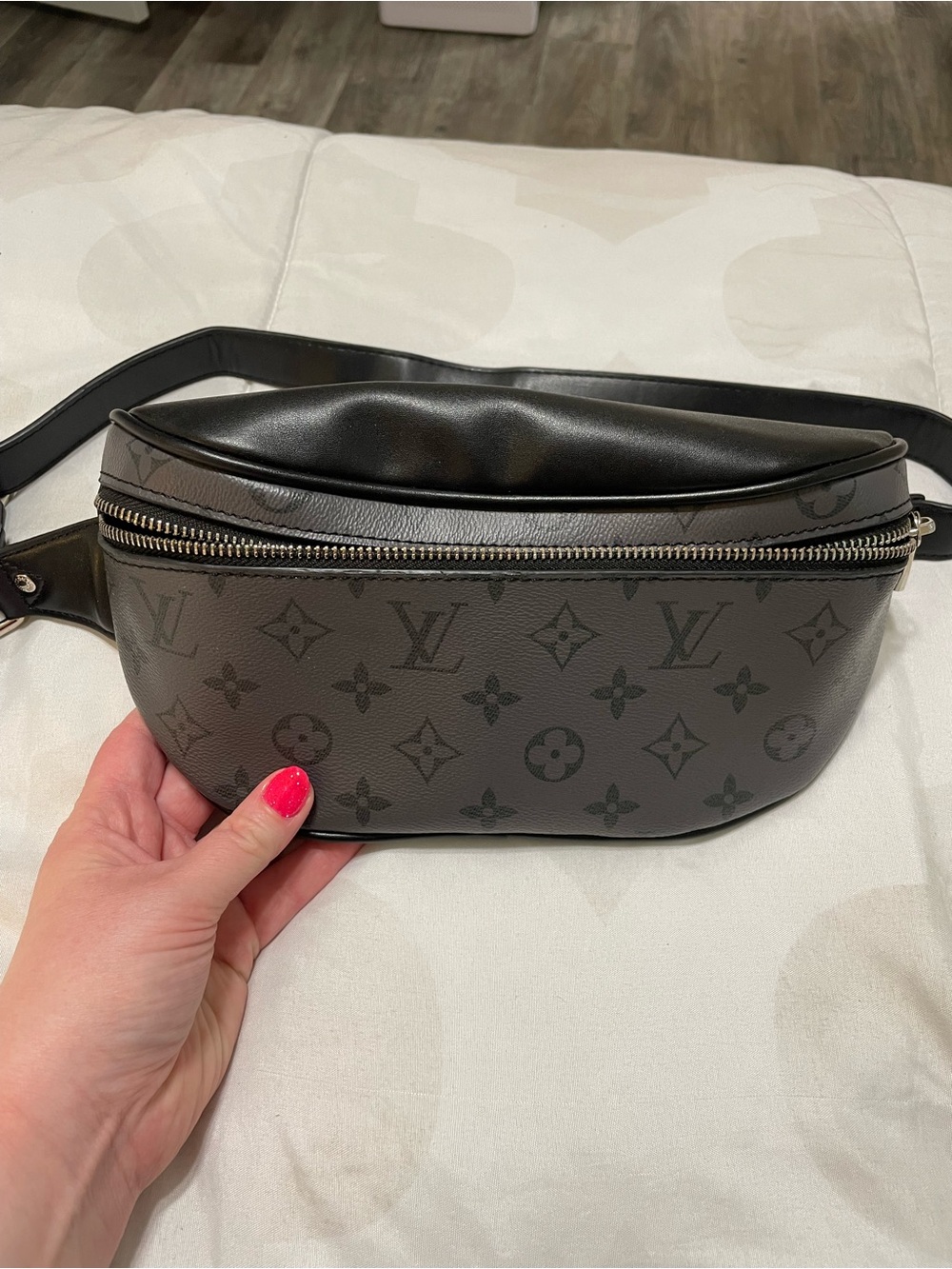 Louis Vuitton Monogram Eclipse Belt Bag in Dark Gray and Black